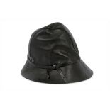 Gucci Black Leather Bucket Hat - size M