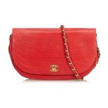 Chanel Red Half Moon Flap Bag