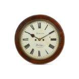 AN EARLY 19TH CENTURY MAHOGANY FUSEE WALL CLOCK SIGNED 'R. SKIRROW HALIFAX' the case with hinged