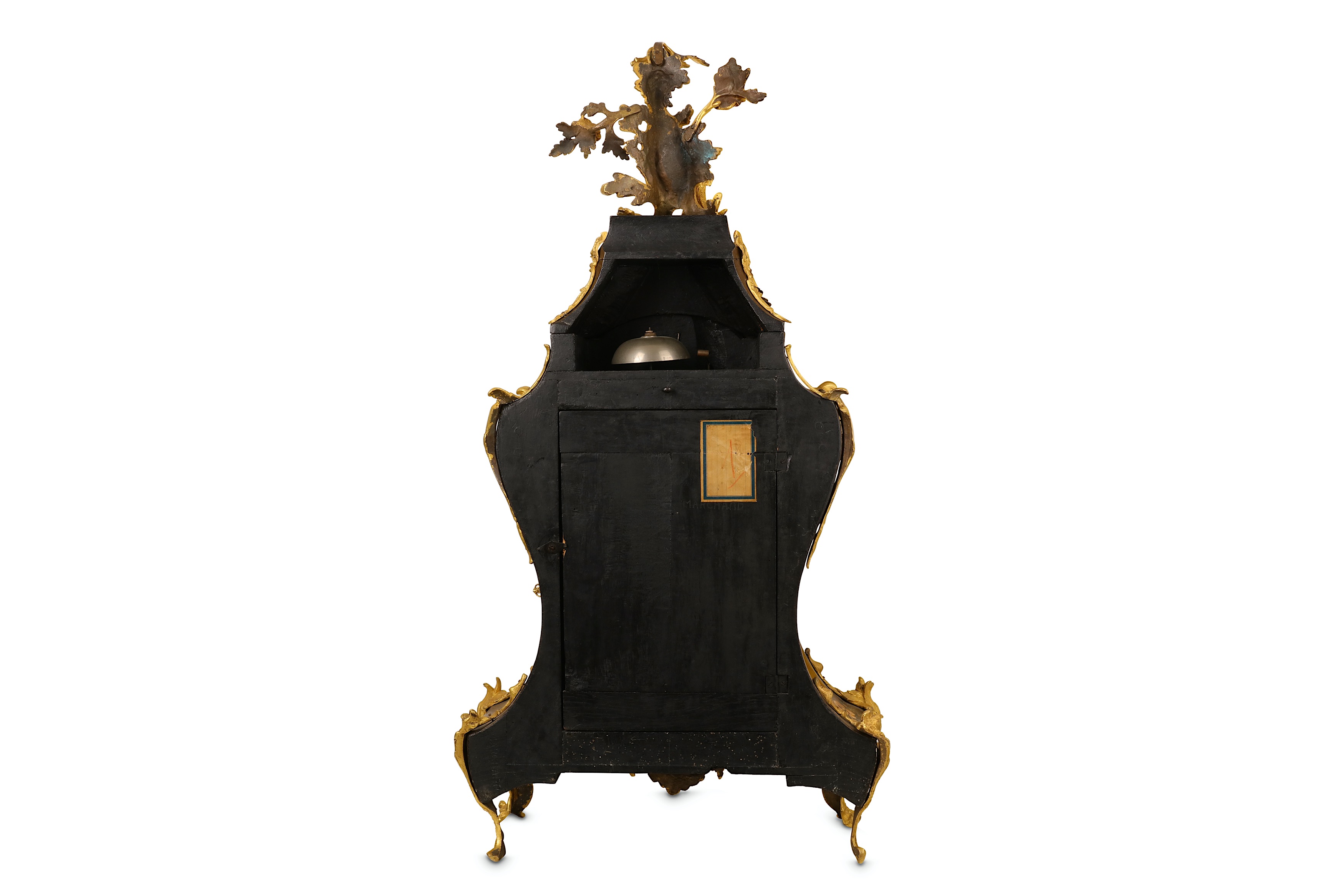 A LARGE 18TH CENTURY FRENCH LOUIS XV PERIOD PAINTED AND GILT BRONZE MOUNTED BRACKET CLOCK SIGNED - Image 3 of 7