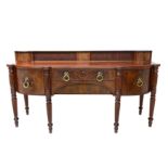 A FINE REGENCY MAHOGANY SIDEBOARD IN THE MANNER OF GILLOWS the upper section with a sliding