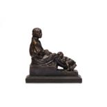 ALFREDO PINA (ITALIAN, 1883-1969): A BRONZE STUDY OF AN AFRICAN WOMAN AND CHILD CAST BY SUSSE