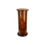 AN 18TH CENTURY ITALIAN MARQUETRY INLAID PEDESTAL IN THE MANNER OF GIUSEPPE MAGGIOLINI  the column