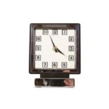 A 1930'S SMITH'S CHROME, BAKELITE AND GLASS MYSTERY CLOCK the square dial enclosing the glass dial