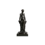 OTTO SCHLIESSLER (GERMAN, B. 1885): A BRONZE FIGURE OF A NUDE GIRL the standing nude figure