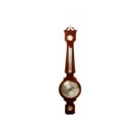 A 19TH CENTURY ENGLISH MAHOGANY WHEEL BAROMETER SIGNED W. NORTON, LONDON of typical form, with