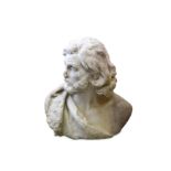A 17TH / 18TH CENTURY ITALIAN BAROQUE CARVED MARBLE ALLEGORICAL BUST OF WINTER the bearded man