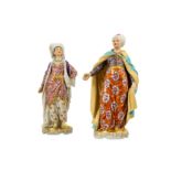 A PAIR OF 19TH CENTURY SAMSON OF PARIS PORCELAIN OTTOMAN FIGURES FOR THE TURKISH MARKET the ornately