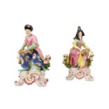 A PAIR OF 19TH CENTURY FRENCH SAMSON PORCELAIN OTTOMAN FIGURES, MADE FOR THE TURKISH MARKET the male