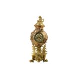 A LATE 19TH CENTURY FRENCH ORIENTAL STYLE BRONZE AND SILVERED METAL MANTEL CLOCK the Chinese style