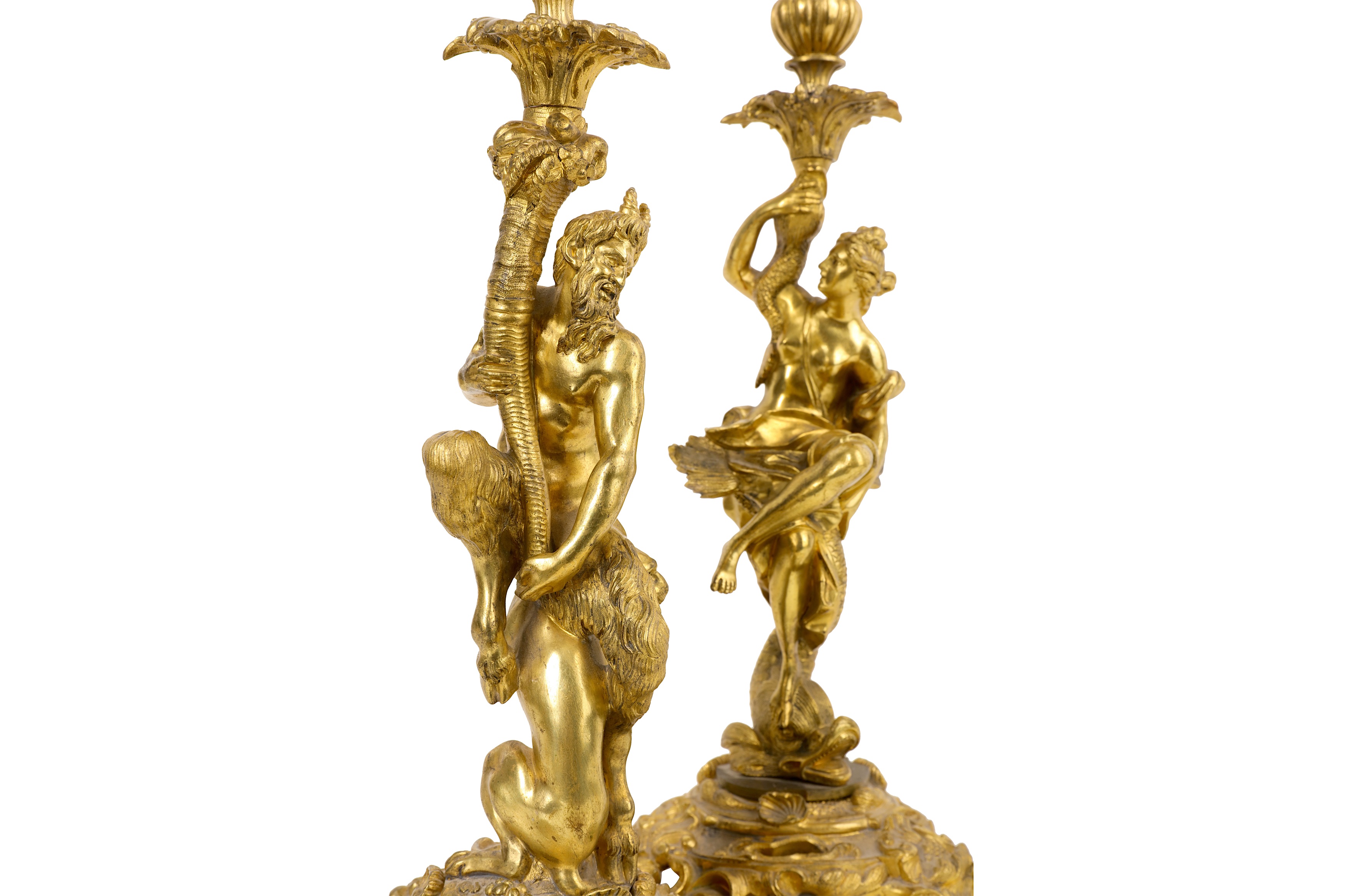 A PAIR OF LATE 18TH / EARLY 19TH CENTURY FRENCH GILT BRONZE CANDLESTICKS AFTER THE MODEL BY - Image 7 of 7