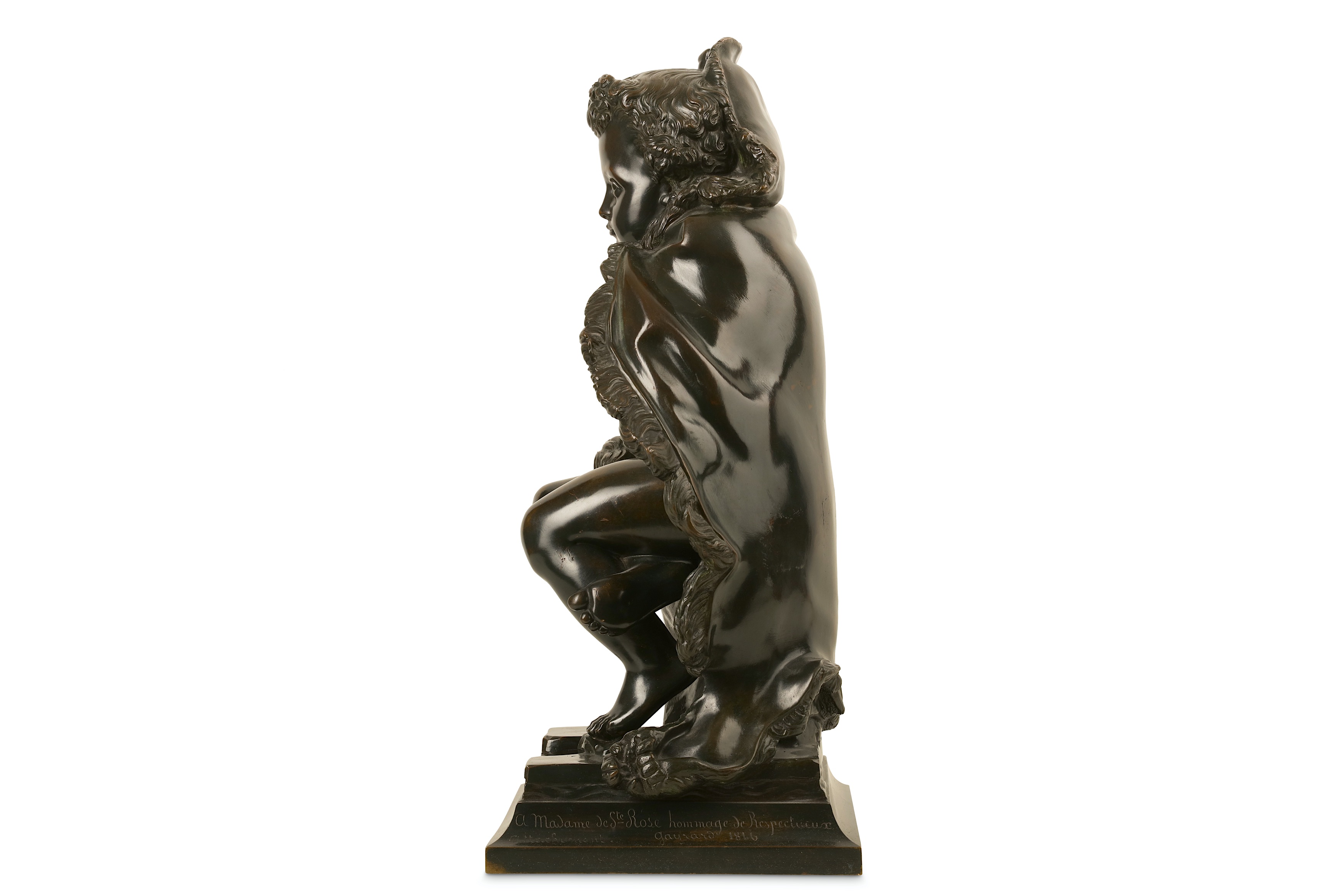 PAUL JOSEPH RAYMOND GAYRARD (FRENCH, 1807-1855): A 19TH CENTURY FRENCH BRONZE FIGURE OF A CHILD - Image 4 of 8