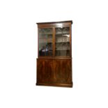 A GEORGE III MAHOGANY COLLECTOR'S CABINET, CIRCA 1810 the upper section with astragal glazed doors