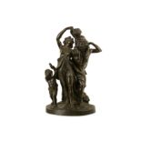 AFTER CLAUDE MICHEL CLODION (FRENCH, 1738-1814): A LARGE 19TH CENTURY BRONZE FIGURAL GROUP OF