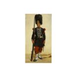 FRENCH SCHOOL (MID 19TH CENTURY) A Grenadier in the Imperial Guard of Napoleon III oil on canvas
