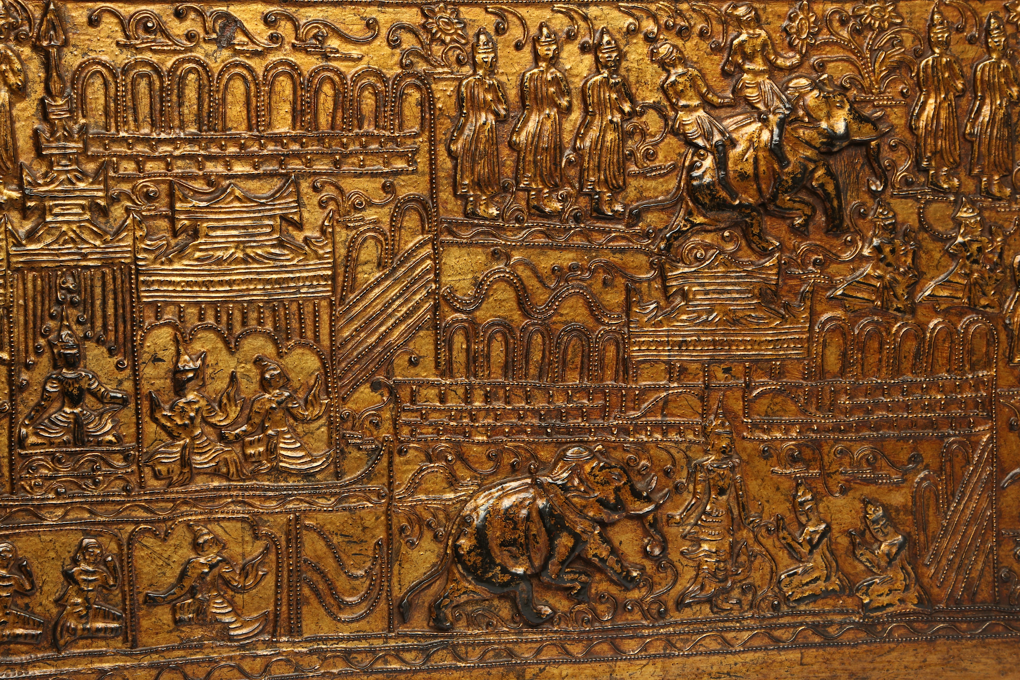 A GILDED LACQUER AND GESSO MANUSCRIPT STORAGE CABINET - Image 3 of 7
