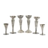 THREE PAIRS OF CANDLESTICKS