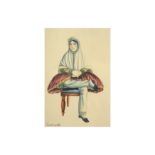 A WATERCOLOUR OF A QAJAR MAIDEN