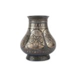 A SMALL BIDRI SILVER-INLAID VASE