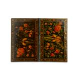 *A QAJAR LACQUERED PAPIER-MÂCHÉ FLORAL BINDING