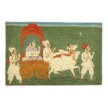 A RAJPUT RULER ON A CART PULLED BY WHITE BULLS PROPERTY OF THE LATE BRUNO CARUSO (1927 - 2018)