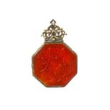 AN OCTAGONAL CARNELIAN PENDANT