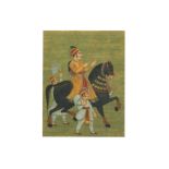 AN EQUESTRIAN PORTRAIT OF A RAJPUT NOBLEMAN