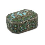 A CLOISONNÉ ENAMELLED SILVER SNUFFBOX