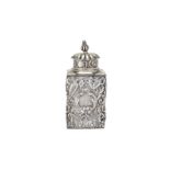 A Victorian sterling silver tea caddy, London 1899 by William Comyns