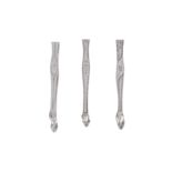 Three pairs of George III sterling silver sugar tongs, all by Hester Bateman