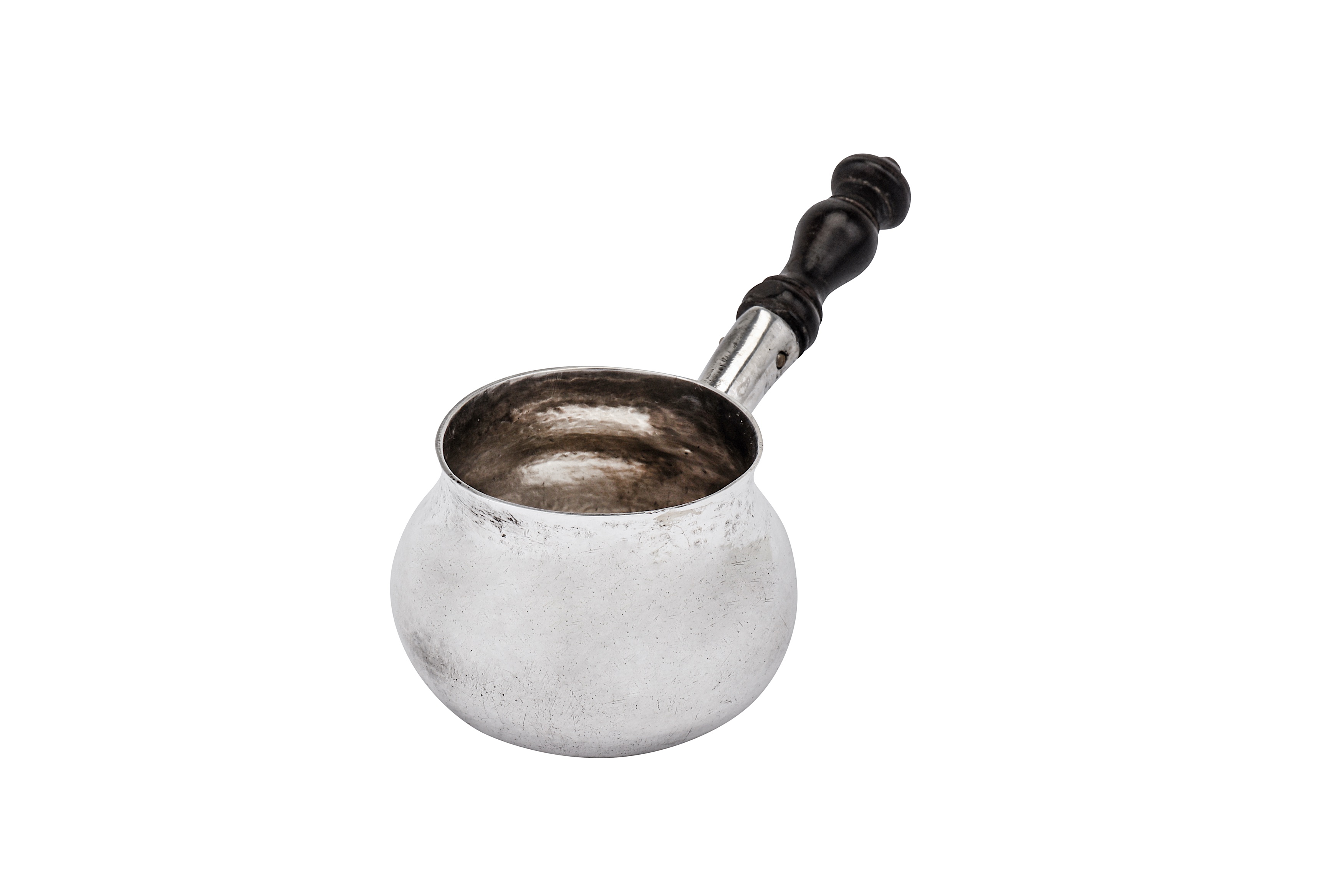 A George II silver ‘toy’ miniature brandy pan, London circa 1730 by I.D crowned, for Josiah Daniel - Image 2 of 4