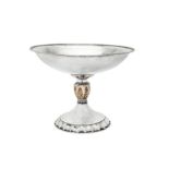 A unique George V unmarked silver and ivory ‘arts and crafts’ pedestal foot bowl, circa 1920,