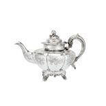 A Victorian sterling silver teapot, London 1855 by William Hewitt (first reg. 24th Feb 1829)