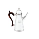 An extremely rare George I English provincial silver coffee pot, Liverpool circa 1725 by Benjamin