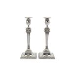 A pair of George III sterling silver candlesticks, London 1777 by William Abdy (reg. 24 June 1763,