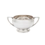 A George V sterling silver twin handled bowl, London 1910 by Carrington & Co