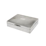 A George VI sterling silver cigarette box, London 1937 by Mappin and Webb