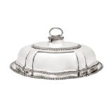 A matched George II / George III sterling silver meat dish and cover, the base London 1748 by