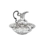 A late 19th century / early 20th century French 950 standard silver ewer and basin, Paris circa