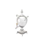 A George III sterling silver tea urn, London 1765 by Daniel Smith and Robert Sharp