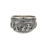 An early 20th century Burmese unmarked silver bowl, Rangoon circa 1910-30