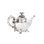 A William IV sterling silver bachelor teapot, London 1834 by Edward, Edward junior, John & William