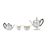 A George III sterling silver four-piece tea and coffee service, London 1800 by John Emes (this mark