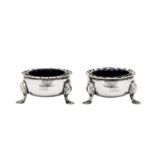 A pair of George III Scottish sterling silver salts, Edinburgh 1763 by James Gilliland