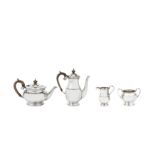 An Elizabeth II sterling silver four-piece tea and coffee service, Sheffield 1973 by Cooper