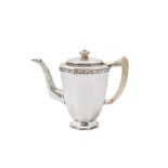 A George VI sterling silver Art Deco coffee pot, London 1937 by Robert Edgar Stone (1903-1990)