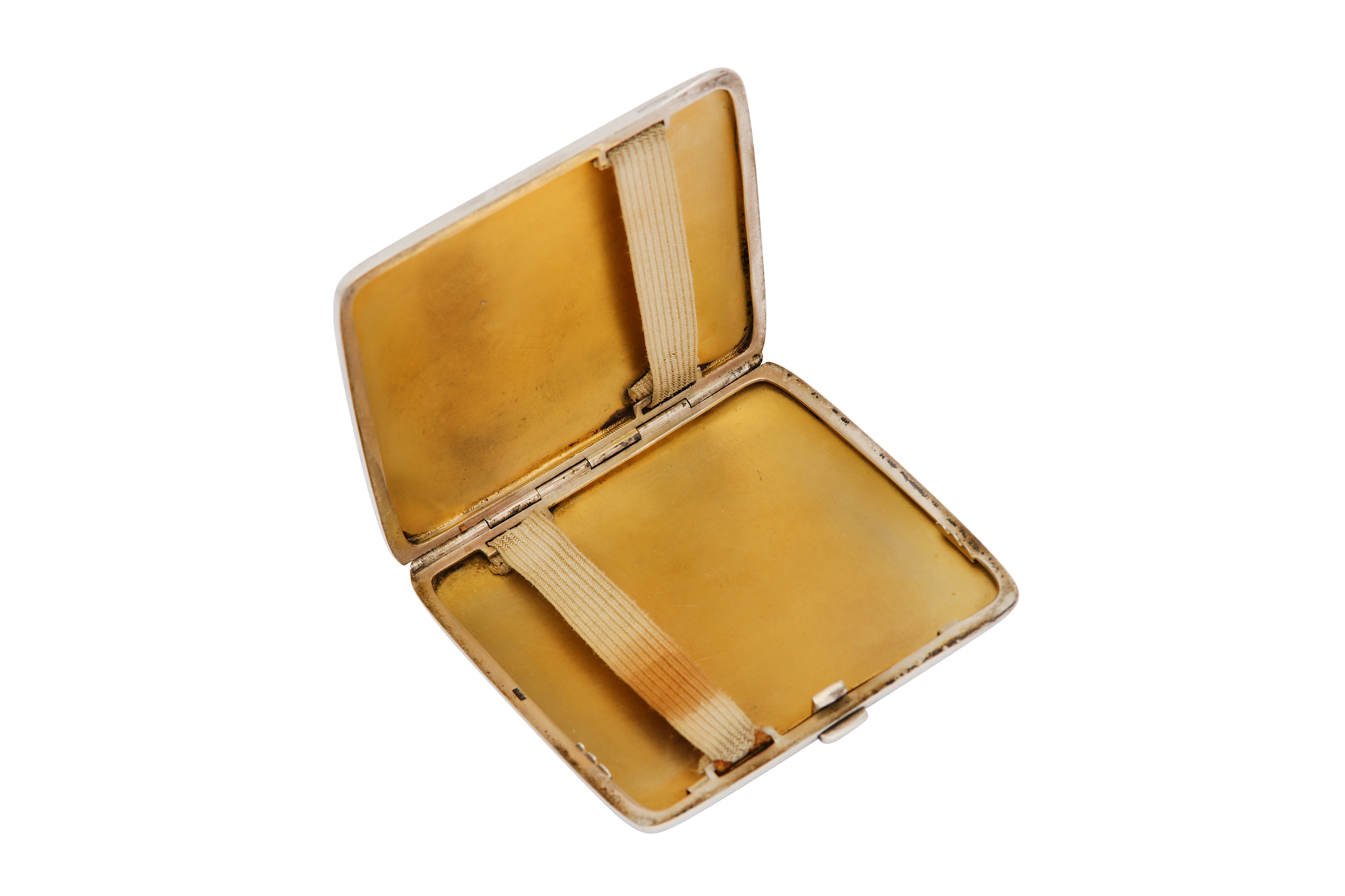 An early 20th century German 900 standard silver and guilloche enamel cigarette case, probably - Image 2 of 2