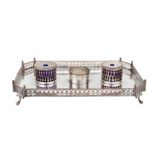 A Victorian mid-19th century Old Sheffield Plate and EPNS partners inkstand, Sheffield, circa 1850