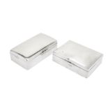 Two George V sterling silver cigarette cases, one Birmingham 1912 by Wilmot Manufacturing Co