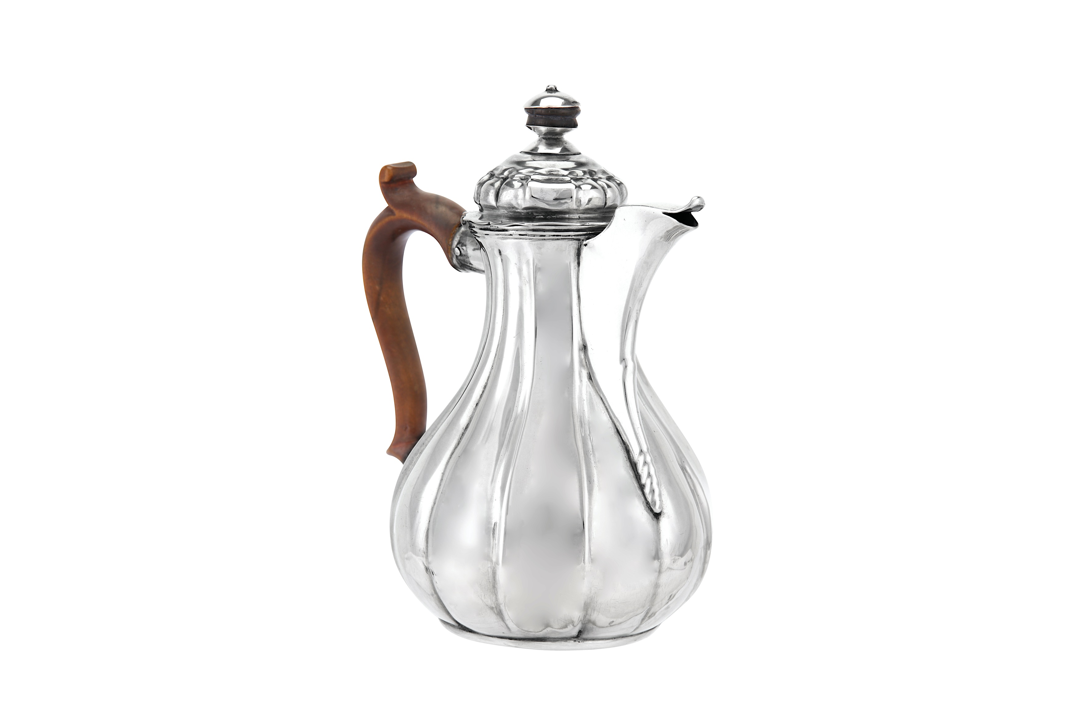 A late 18th century German silver bachelor coffee pot (verseuse égoiste), probably Uberlingen circa - Image 2 of 6